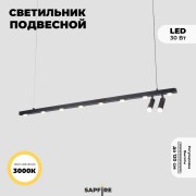 Светильник подвесной ElegantLight DZN-8228 BLACK D120/H120/8+2/LED/30W/3000K 23-12 VISION