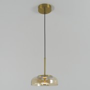 Светильник ElegantLight DZN-8231 BRASS+AMBER/ЛАТУНЬ+ЯНТАРЬ D230/H180-1500/1/LED/7W/4000K 22-09