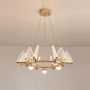 Светильник DZN-13763 ЗОЛОТО + ПРОЗРАЧНЫЙ ` D630/H150+1500/6+4/LED+G9/30W+20W/4000K AMELIA LUX