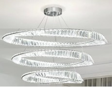 Светильник подвесной светодиодный EL SPFD-8188+8189+8190 ХРОМ D400+600+800/H1200/3/LED/150W DOMO