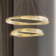 Светильник подвесной светодиодный ElegantLight SPFD-8185+8186 БРОНЗА D400+600/H1200/2/LED/120W DOMO