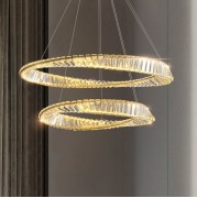 Светильник подвесной светодиодный ElegantLight SPFD-8185+8186 БРОНЗА D400+600/H1200/2/LED/120W DOMO