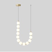 Светильник DZN-13838 БРОНЗА ` D430/H650+1200/12/LED/45W/4500K N-LACEE D100mm белые акриловые шары с узором