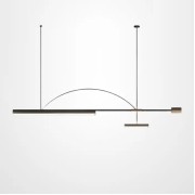 Светильник DZN-13958 ЧЕРНЫЙ + ЛАТУНЬ `  L1200/1500/2+1/LED+GU10/35+10W/4000K ZODIAC