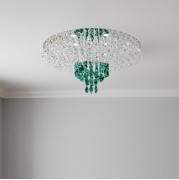 Светильник-инсталляция DZN-5052 ХРОМ + ЗЕЛЕНЫЙ/ПРОЗРАЧНЫЙ 