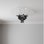Светильник-инсталляция DZN-5055 ЧЕРНЫЙ/ПРОЗРАЧНЫЙ ` D900/H500/7/LED/35W/4500K стеклянный декор