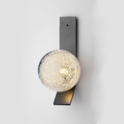 Светильник настенный DZN-13996 ЧЕРНЫЙ ` D120/H280/1LED/.W/3000K стекло с пузырьками LEROY