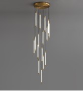 Светильник DZN-11174 БРОНЗА D500/H2000/16/LED/80W/4000K с линейным рисунком CELERY