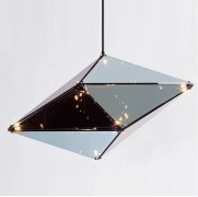 Светильник DZN-11216 ЧЕРНЫЙ + ТОНИРОВАННЫЙ D600*300/H300+1200/8/G4/10W MAXHEDRON by ROLL & HILL