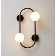 Светильник DZN-14126 ЧЕРНЫЙ ` L240*W160/H450/2/G9/10W D80mm белое матовое стекло HAMA