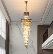 Светильник DZN-8459 ЗОЛОТО + ДЫМЧАТЫЙ D400*1350/H1100/15/E14/40W