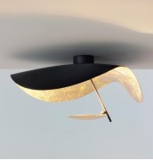 Светильник DZN-8470 ЧЕРНЫЙ+ЗОЛОТО ФОЛЬГА D600/H1200/1/LED/18W/3000K GOLD-TINFOIL