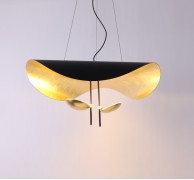 Светильник DZN-8474 ЧЕРНЫЙ+ЗОЛОТО ФОЛЬГА D800/H1200/1/LED/24W/3000K GOLD-TINFOIL