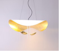 Светильник DZN-8480 БЕЛЫЙ+ЗОЛОТО ФОЛЬГА D800/H1200/1/LED/24W/3000K GOLD-TINFOIL