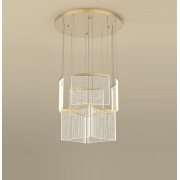 Светильник подвесной ElegantLight DZN-11306 ЗОЛОТО ` D600/H2000/4+4/LED/40W/4500K AKSELINE