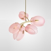 Светильник подвесной ElegantLight DZN-11308 РОЗОВЫЙ D700/H420+600/5/G9/25W