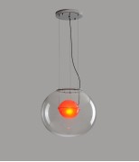 Светильник подвесной ElegantLight DZN-11312 ХРОМ/КРАСНЫЙ+ПРОЗРАЧНЫЙ D400/H350+1500/1/LED/10W/4500K Big One by Brokis