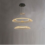 Светильник подвесной DZN-11318 ЧЕРНЫЙ/ЗОЛОТО D650+750/H2000/2/LED/50W/4000K VIDIA