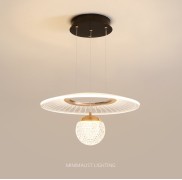 Светильник подвесной ElegantLight DZN-11323 ЗОЛОТО + ЧЕРНЫЙ D380/H1500/2/LED/30W/4000K