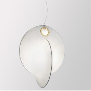 Светильник DZN-7750 БЕЛЫЙ D300*400/H1000/1/LED/./4000K золотистое кольцо FLOS by Michael Anastassiad