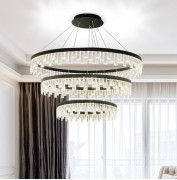 Светильник потолочный DZN-4516 ЧЕРНЫЙ D1000+800+600/H1200/3/LED/131W/3000K (без ПДУ) DRAGON 24-04