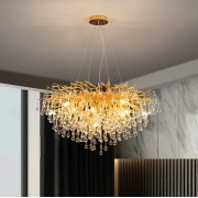 Светильник подвесной ElegantLight DZN-8196 GOLD/ЗОЛОТО D800/H2000/12/G9/35W RAIN 22-07