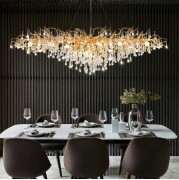 Светильник подвесной ElegantLight DZN-8197 GOLD/ЗОЛОТО D1200*600/H2000/12/G9/35W RAIN 22-07