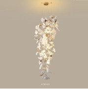 Светильник DZN-34235 БРОНЗА+ БЕЛАЯ КЕРАМИКА D600*1500/H1200/12/G9/40W GINKOA