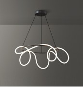 Светильник DZN-11101 ЧЕРНЫЙ D600/H1000/1/LED/75W/3000K белый матовый силикон в тканевой оплётке FLEXI