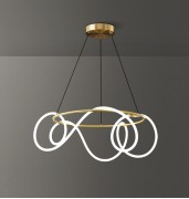 Светильник DZN-11102 БРОНЗА D600/H1000/1/LED/75W/3000K белый матовый силикон в тканевой оплётке FLEXI