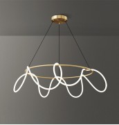 Светильник DZN-11105 БРОНЗА D1000/H1000/1/LED/100W/4000K белый матовый силикон в тканевой оплётке FLEXI