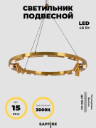 Светильник подвесной ElegantLight DZN-8223 BRONZE D650/H1200/12+4/LED/48W/3000K 22-10 VISION