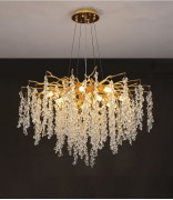 Светильник потолочный ElegantLight DZN-45093 ЗОЛОТО D600/H1200/8/G9/40W DROPLETS