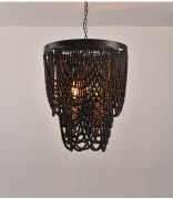 Светильник DZN-12430 ЧЕРНЫЙ + КОРИЧНЕВОЕ ДЕРЕВО 