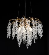 Светильник DZN-13452 ЗОЛОТО/ПРОЗРАЧНЫЙ+МАТОВЫЙ D600*450/H1200/9/E14/40W DROPLETS 24-12