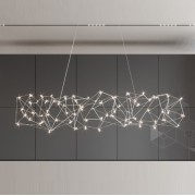 Светильник подвесной ElegantLight DZN-36110 MAT.CHROME D1800*55/H400+1500/162/LED/105W/3000K SELENA